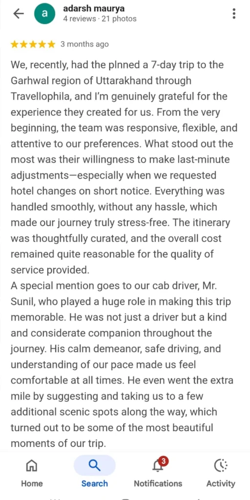 google reviews by Adarsh Maurya