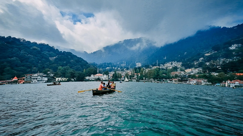 Family enjoying boating during Nainital tour package